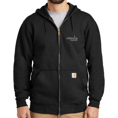 Embroidered Logo - Midweight Hooded Zip Front Sweatshirt Thumbnail