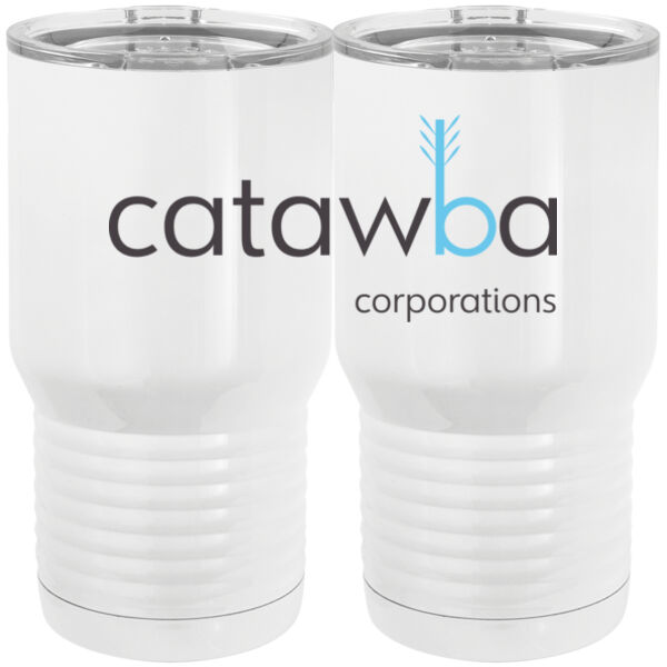 Printed  - 20 oz. Tall Stainless Steel Vacuum Insulated Tumbler White Thumbnail