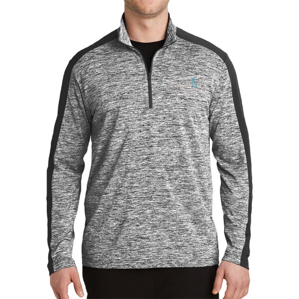 Embroidered - PosiCharge &#174; Electric Heather Colorblock 1/4 Zip Pullover Thumbnail