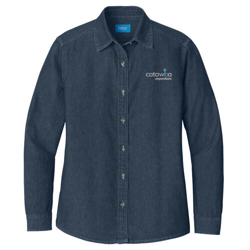 Embroidered - Ladies Long Sleeve Value Denim Shirt Thumbnail