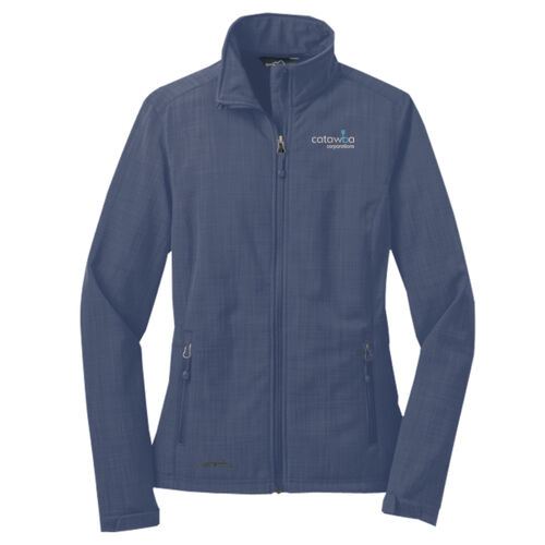 Catawba Embroidered  - Ladies Shaded Crosshatch Soft Shell Jacket (low stock alert) Thumbnail