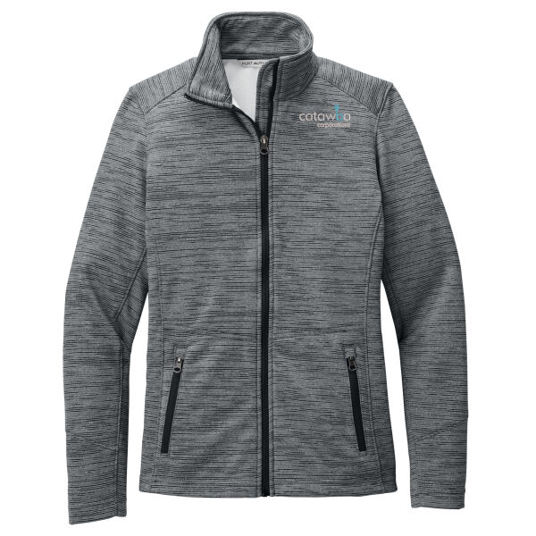 Catawba Embroidered  - Ladies Digi Stripe Fleece Jacket Thumbnail