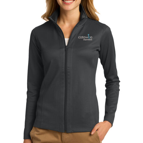 Catawba Embroidered  - Ladies Vertical Texture Full Zip Jacket Thumbnail