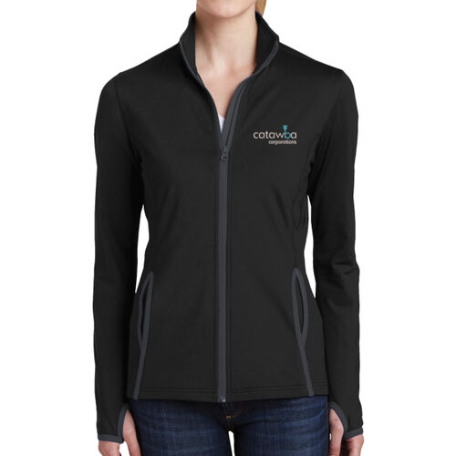 Embroidered   - Ladies Sport Wick &#174; Stretch Contrast Full Zip Jacket Thumbnail