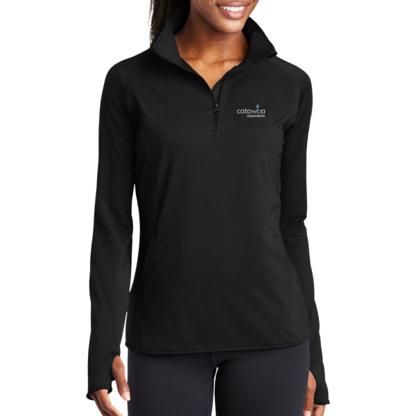 Embroidered   - Ladies Sport Wick ® Stretch 1/2 Zip Pullover Thumbnail
