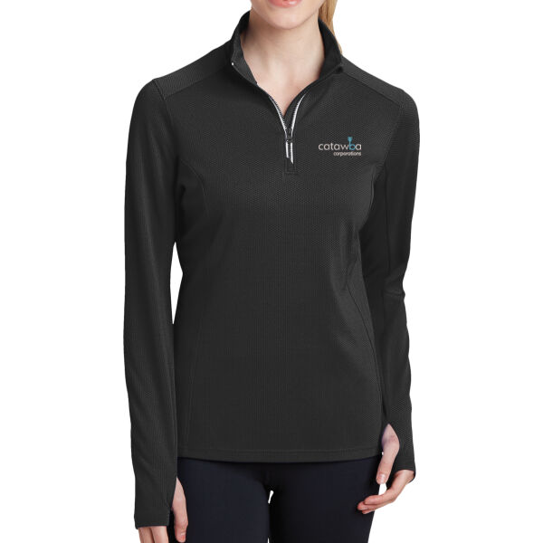 Embroidered   - Ladies Sport Wick ® Textured 1/4 Zip Pullover Thumbnail
