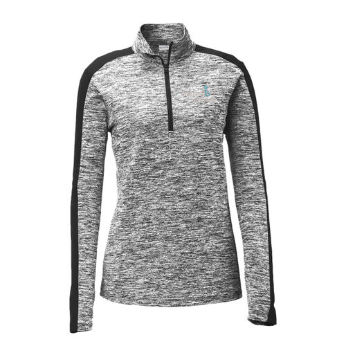 Embroidered   - Ladies PosiCharge ® Electric Heather Colorblock 1/4 Zip Pullover Thumbnail