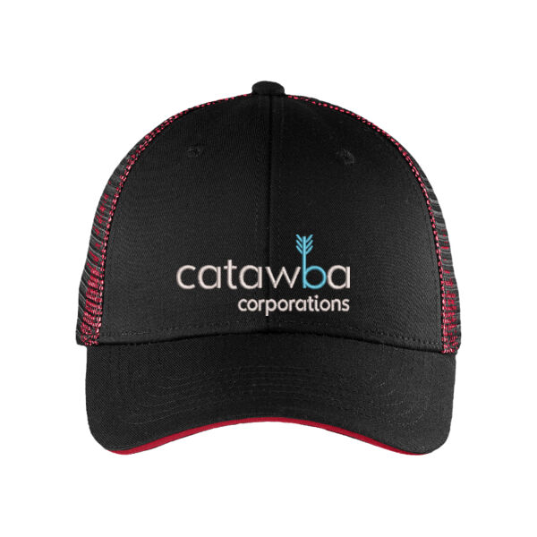 Embroidered   - Double Mesh Snapback Sandwich Bill Cap Thumbnail