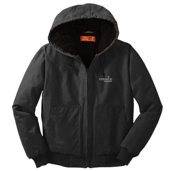 Embroidered  - Washed Duck Cloth Insulated Hooded Work Jacket Thumbnail