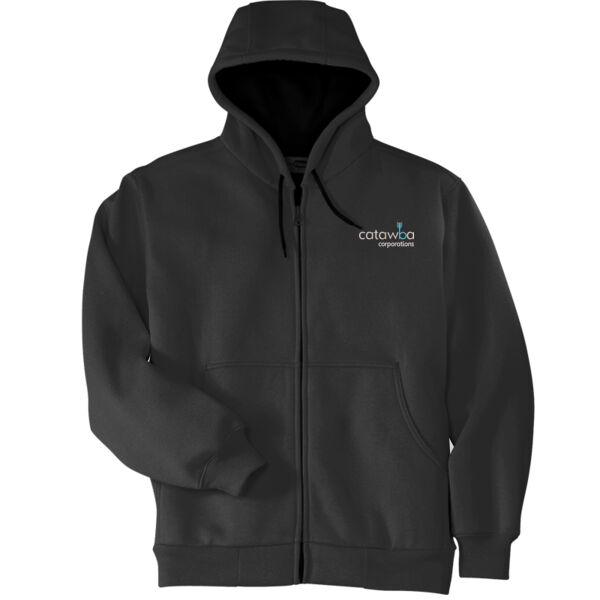 Embroidered  - Heavyweight Full Zip Hooded Sweatshirt with Thermal Lining Thumbnail