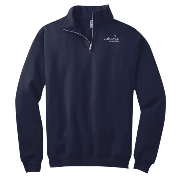 Embroidered  - NuBlend &#174; 1/4 Zip Cadet Collar Sweatshirt Thumbnail