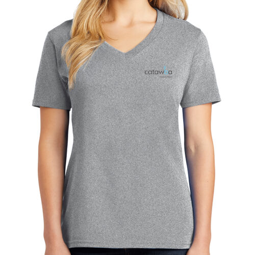 Printed Crest  - Ladies Core Cotton V Neck Tee Thumbnail