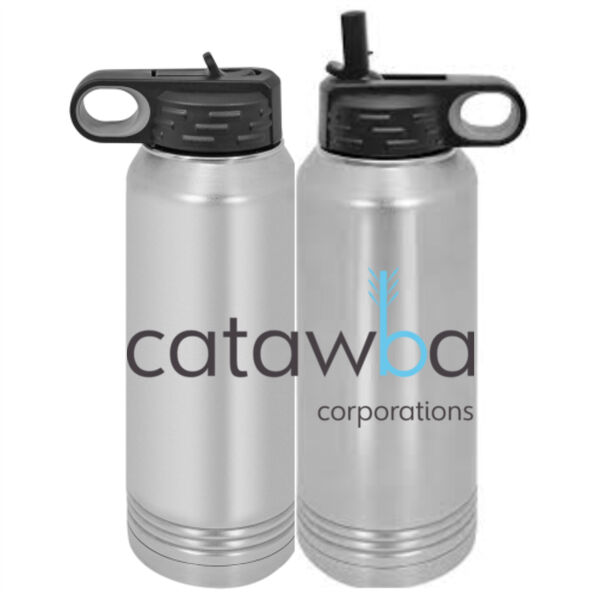 Printed  -  Custom 30 oz. Silver Stainless Steel Vacuum Insulated Water Bottle Thumbnail