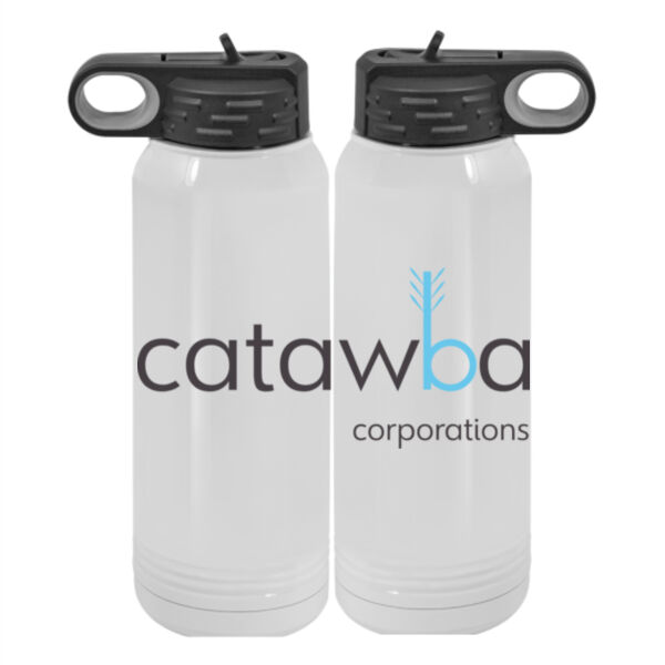 Printed  - Custom 30 oz. White Stainless Steel Vacuum Insulated Water Bottle Thumbnail