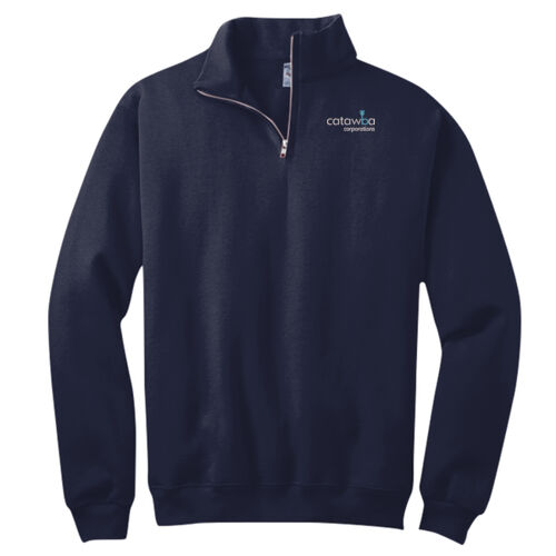Embroidered  - NuBlend &#174; 1/4 Zip Cadet Collar Sweatshirt Thumbnail